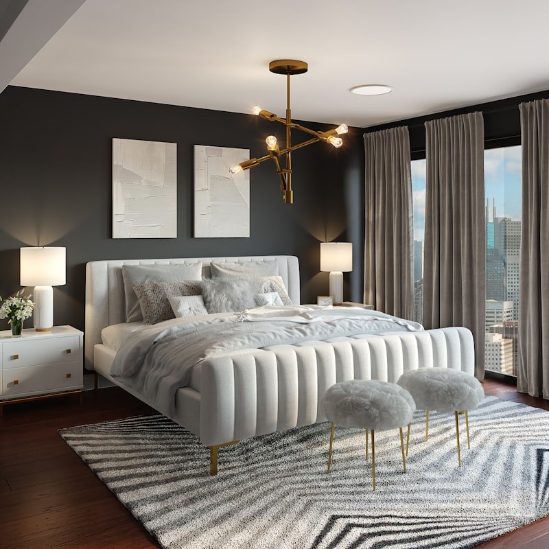 Upholstered bedroom detailing